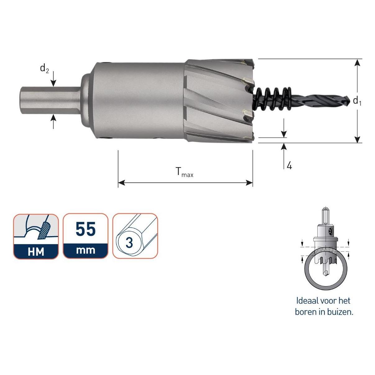 Rotec 535.0801 Gatfrees 80 mm schacht 13 mm (58706470)
