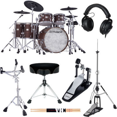 Roland VAD716-SW E-Drum Set Bundle Satin Walnut