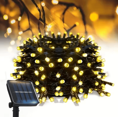 Inspire Curations Outdoors Solar LED Fairy String Lights With 8 Lighting Modes warm 32m 300led