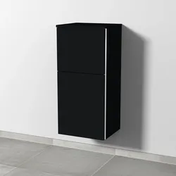 Sanipa Mittelschrank „3way“ 400 × 850 × 345 mm Anschlag links, in Schwarz (matt), Anschlag links