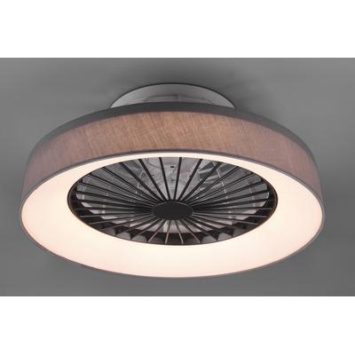 REALITY LEUCHTEN LED Deckenleuchte "Farsund Deckenventilator", grau, 1, Ø 47cm H: 20cm, 1 Stk., Leuchten, Deckenlampe, Ventilator, Fernbedienung, Ventilator getrennt schaltbar, LED Deckenleuchte