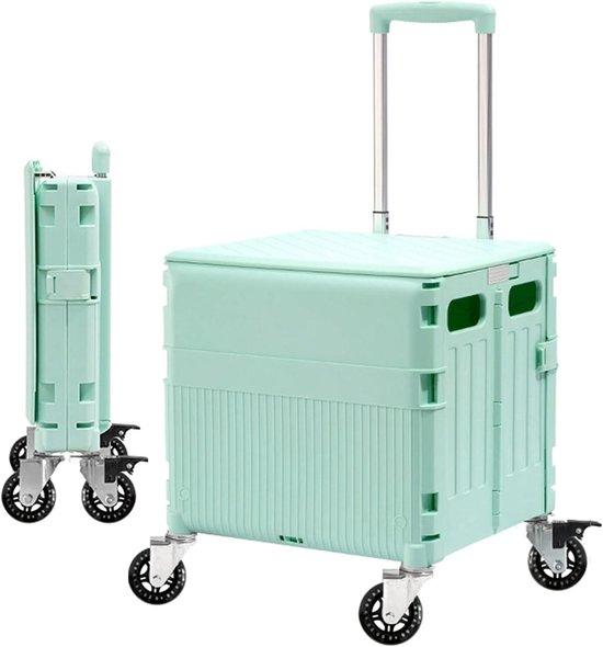Faltbare Trolley - Handy Auto - Einkaufen mit Deckel - Kompakt Faltbar - Grün
