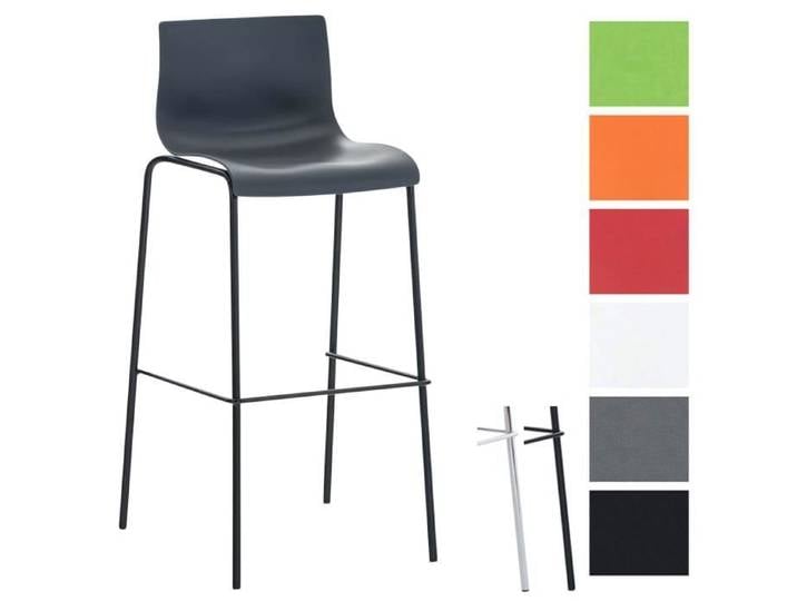 Tabouret de Bar - CLP - HOOVER - Plastique - Empilable - Dossier Ergonomique