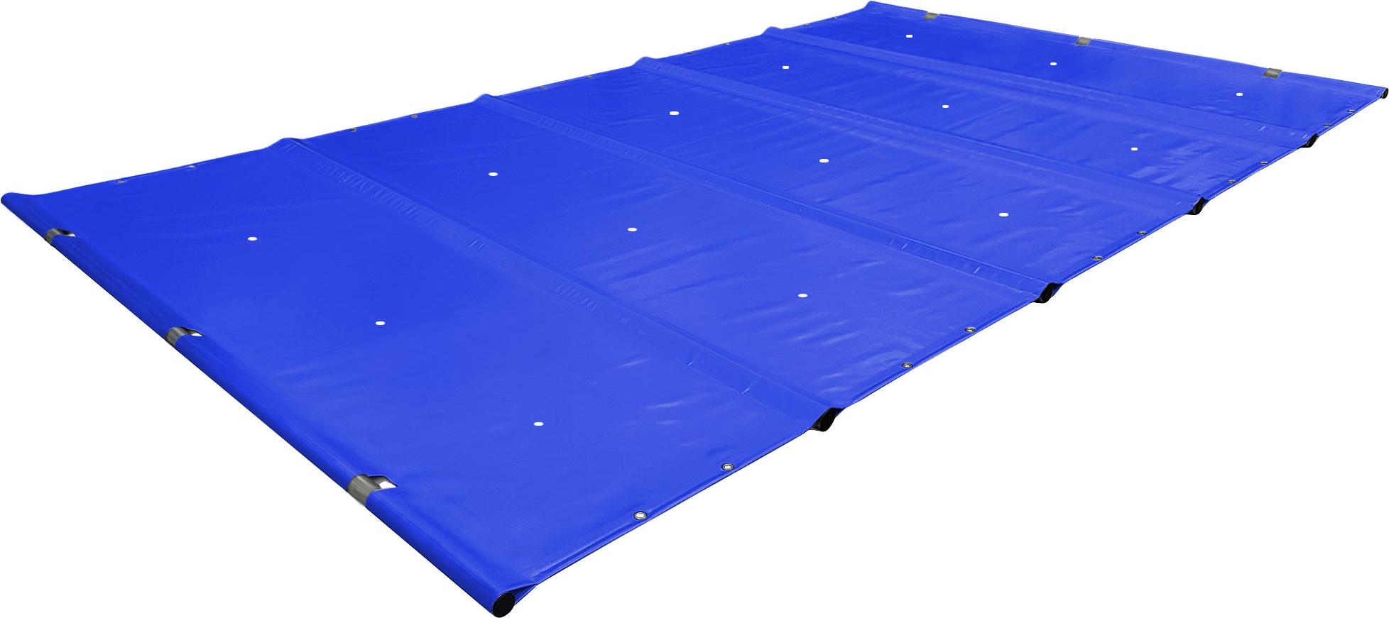 SafeDeluxe Poolplane Rollschutzabdeckung aus LKW Plane ohne Stangen (5m x 5m, Lichtgrau RAL7035) Stangenabdeckung Sicherheitsabdeckung Poolabdeckung