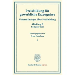 Preisbildung für gewerbliche Erzeugnisse., Fachbücher