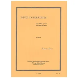 2 interludes pour flûte, violon et clavecin (piano, harpe), Fachbücher von Jacques Ibert