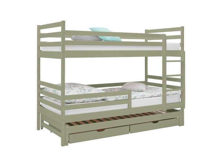 Etagenbett 90/200 cm Olivgrün Olivgrün