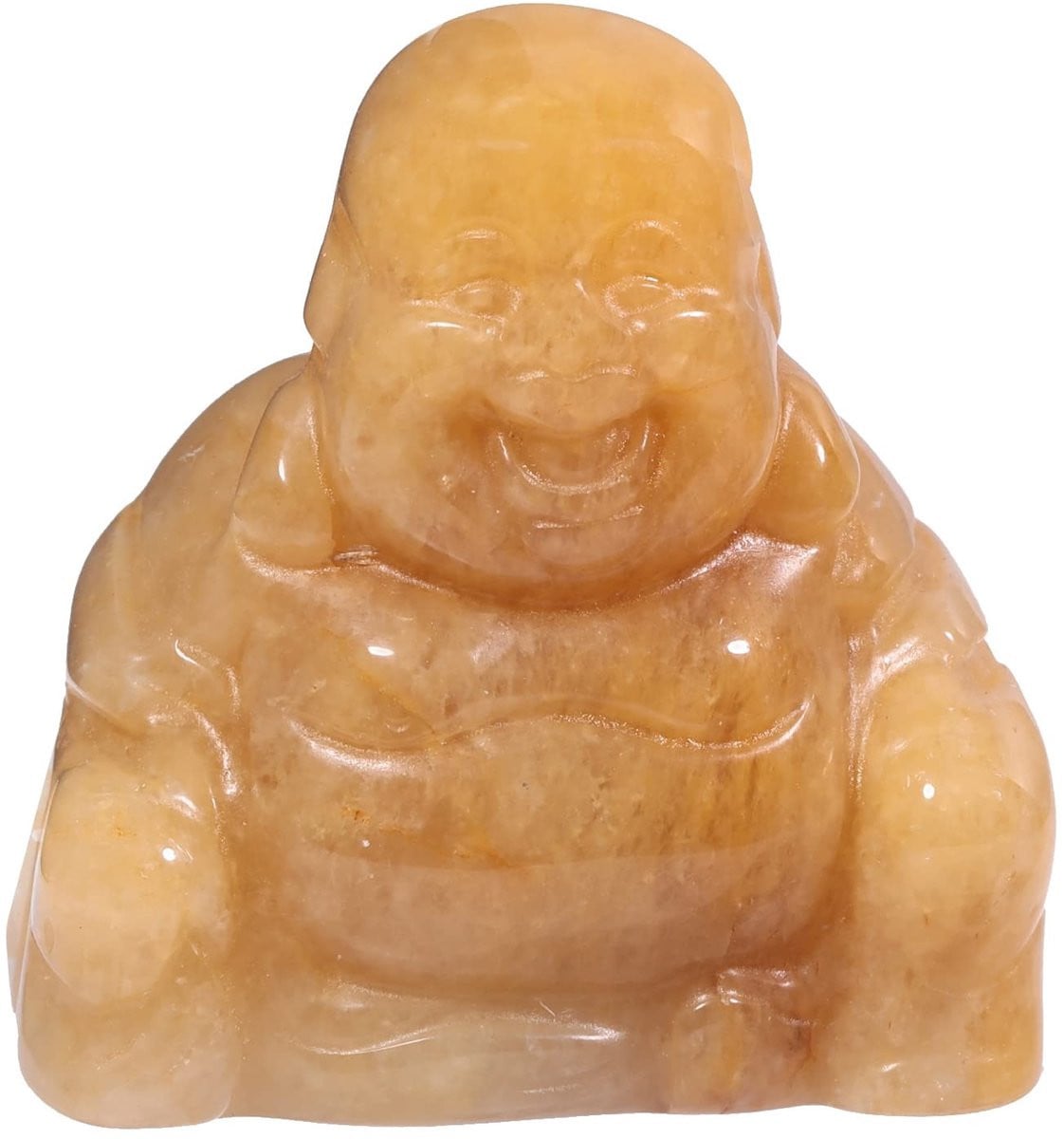 Solidchoice Handgemaakt Geluk Buddha Beeld van Geel Jade voor Decoratie