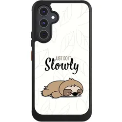 Nivocase Hülle für Samsung Galaxy A54 5G Handyhülle NIVOcore Case Schwarz Faultier Tiere lazy sunday (Samsung Galaxy A54 5G), Smartphone Hülle, Schwarz