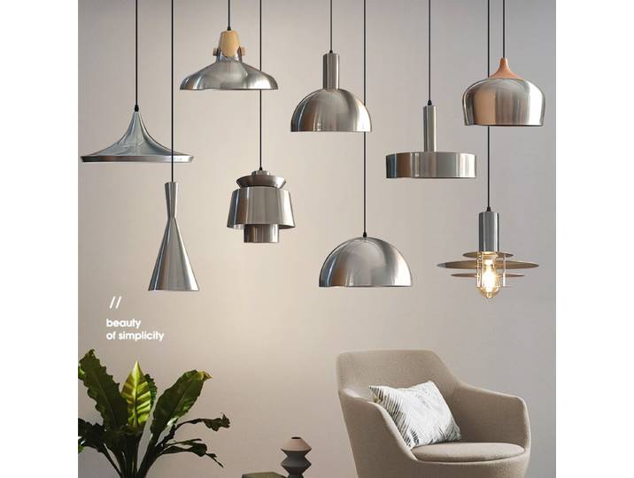 Style industriel lustre projecteur Lightis Restaurant boutique café moderne en acier inoxydable couleur pendentif lumières décoration Maison