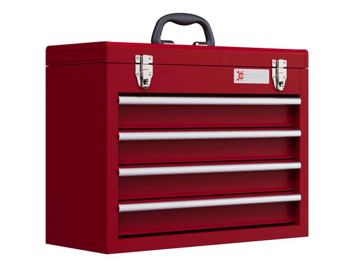 Durhand Werkzeugkoffer leer, 51 x 22 x 39,5 cm Werkzeugkasten mit 4 Schubladen Rot, Metall, 22x39.5x51 cm, Freizeit & Co, Haus & Garten