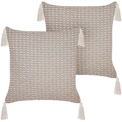 DEKOKISSEN 2er-Set Taupe 42/42 cm Hakone