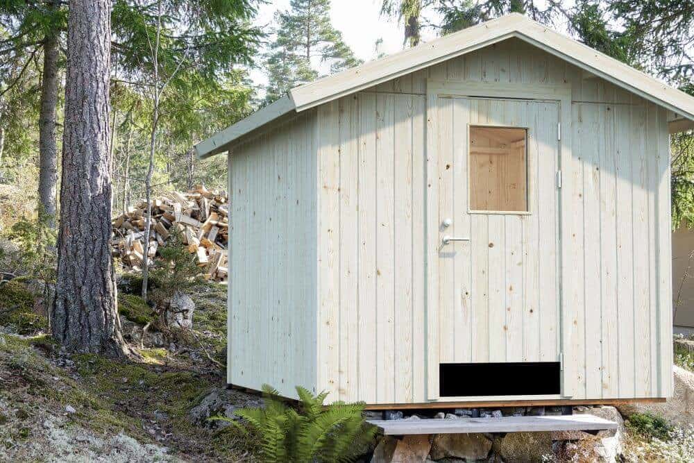 Palmako Gartenhaus Lucas Gartenhaus aus Holz, Holzhaus mit 16 mm Wandstärke, Blockbohlenhaus mit Montagematerial