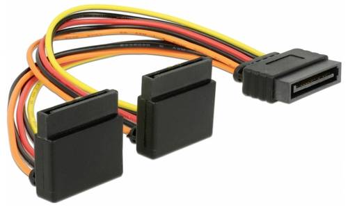 Delock Strom Anschlusskabel [1x SATA-Strom-Stecker 15pol. - 2x SATA-Strom-Buchse 15pol.] 15cm