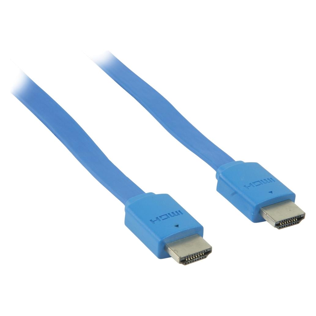 Valueline Plochý HDMI kabel modrá / HDMI kabel / HDMI 1.4 / 3D/4K / 2 m (2 m) (VLMP34010L2.00)