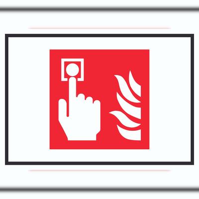 HB-Druck Brandmelder Symbol Schild A3 Rückseite selbstklebend