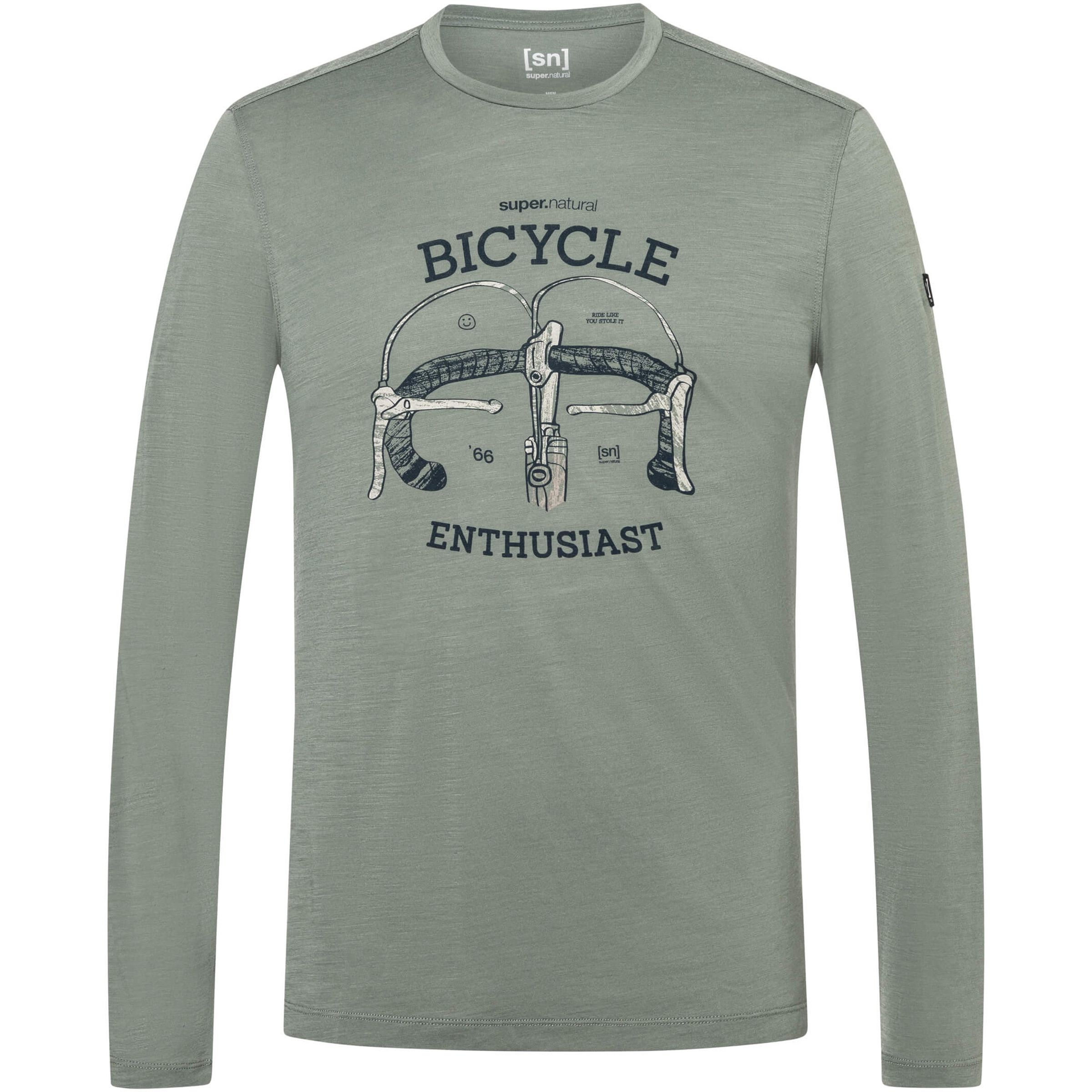 Super.Natural Bike Enthusiast Herren Longsleeves oliv Größe M Trekking Hautfreundlich Merinowolle