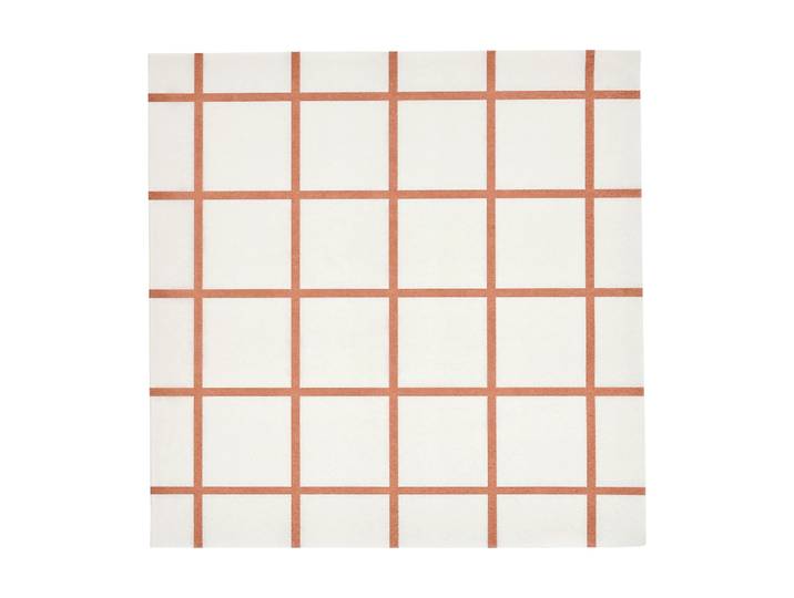 Muurla Serviette en papier Check & Stripes 33x33 cm 20 pièces Beige