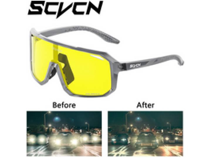 SCVCN Nachtzichtbril Fietsbril Rijden Brillen Mode Gepolariseerde Zonnebril Y2K UV400 Brillen Mtb Bril Man