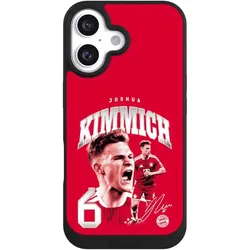 Nivocase Handyhülle für Apple iPhone 16 Hülle NIVOpure Case Schwarz FC Bayern München FCB Joshua Kimmich (Apple iPhone 16), Smartphone Hülle, Schwarz