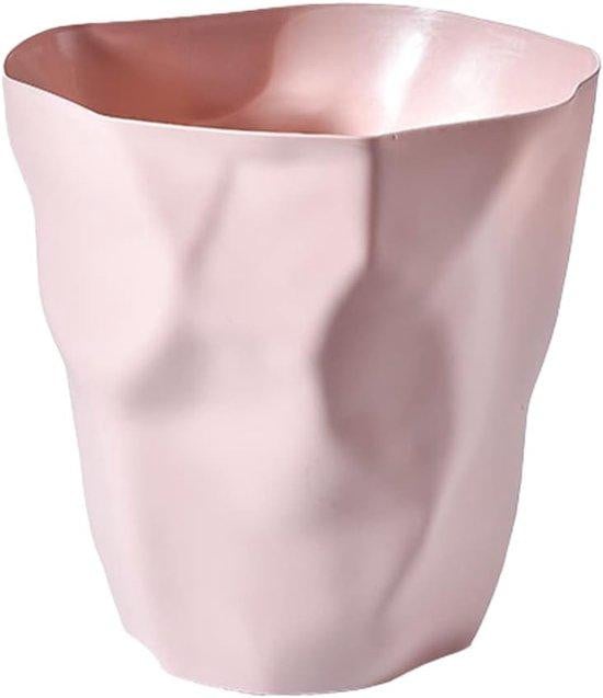Milieuvriendelijke afvalbak in roze kunststof