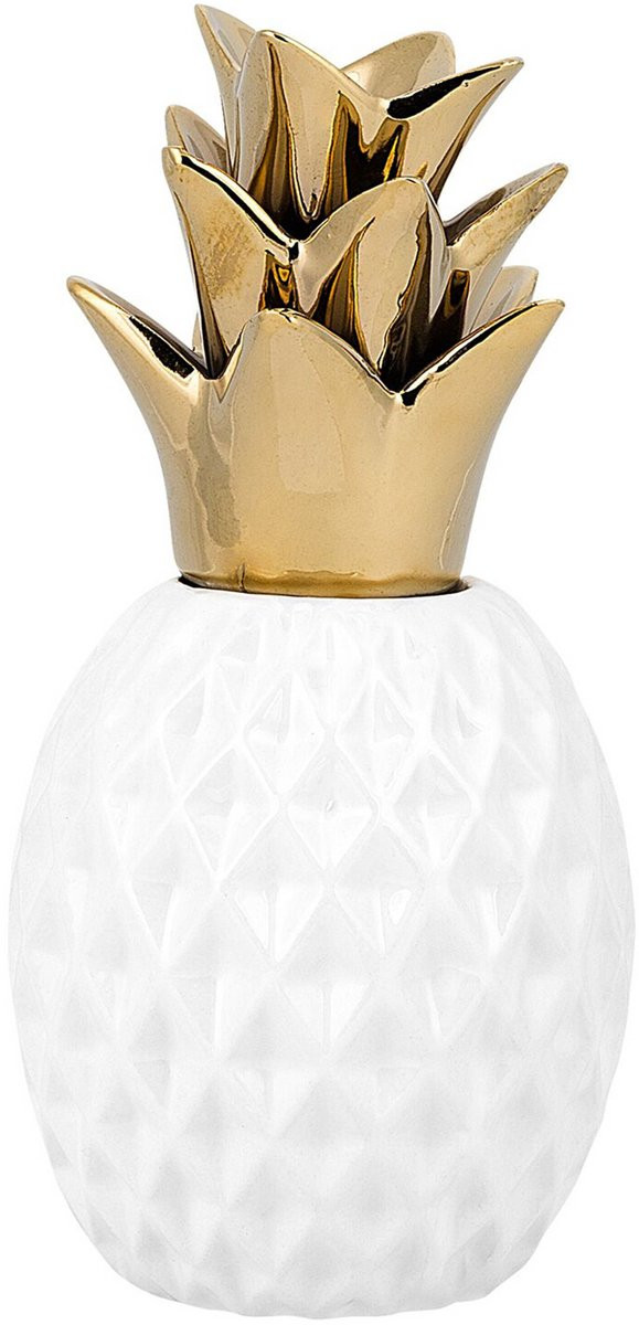 Tyana Modern decoratief ananas accentstuk wit met goud