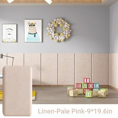 Market Central Upholstered Wall Mounted Headboard 3D Soundproof Peel And Stick Wall Panels pale Pink
