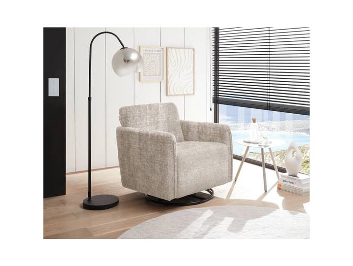 Livetastic Sessel Mika, Taupe, Metall, 76x78x81 cm, Made in EU, Sitzfläche 360° drehbar, Wippfunktion, Wohnzimmer, Sessel, Sonstige Sessel