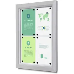 Abschließbarer Schaukasten Outdoor Slim 4 x A4