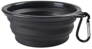 Inspired Living AdventureFold Collapsible Dog Bowl Portable Pet Food Bowl For Travel & Outdoor Feeding black