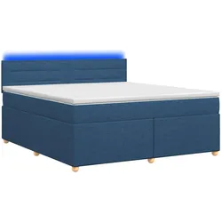 vidaXL, Boxspringbett, Boxspringbett mit Matratze mit Kopfteil Blau 180 x 200 cm Stoff (180 x 200 cm)
