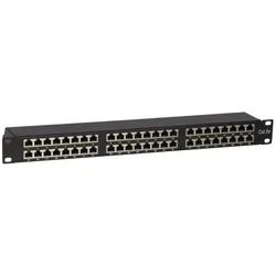 DS-IT CAT5, FTP Netzwerk-Patchpanel, 19”, 48-fach., Server Zubehör, Schwarz