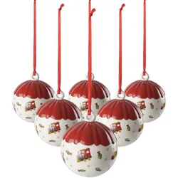 KUGEL Toy's Delight Decoration bunt ø 6,3 cm 6er Set
