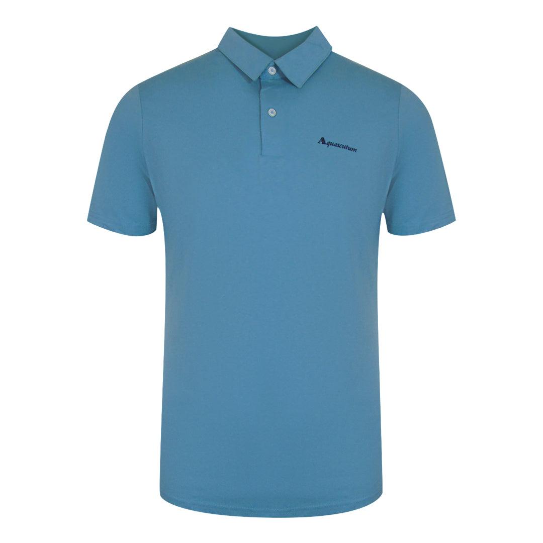 Aquascutum Active Cotton Polo Dry-fit Poloshirt In Avio-blau