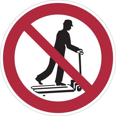 Verbotsschild, Mit Hubwagen rollen verboten - praxisbewährt - 100 mm Folie selbstklebend