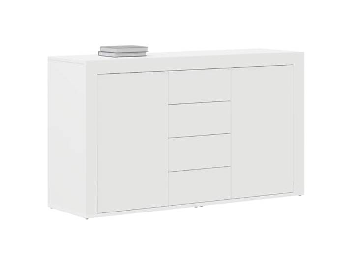 KTHLBRH Anrichte weiß 120 x 36 x 69 cm Holz mehrschichtig 4 Schubladen, 2 Scharniertüren, Innenregale, Montage erforderlich, für Esszimmer