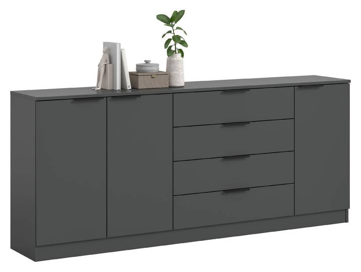 Kopenhagen buffet 4 tiroirs\, 3 portes anthracite.