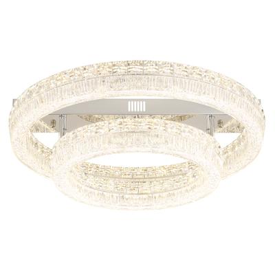 GLOBO LIGHTING Deckenleuchte "LAUREL", verchromt, 1, Ø 60cm H: 19,5cm, 1 Stk., Leuchten, LED Deckenleuchte verchromt mit Kristallen, dimmbar, elegant, Deckenleuchte