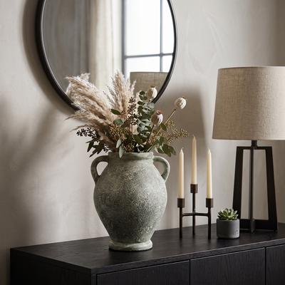 Sagebrook Home Rustic Round Terracotta Vase with Handles for Living Room Table Decor