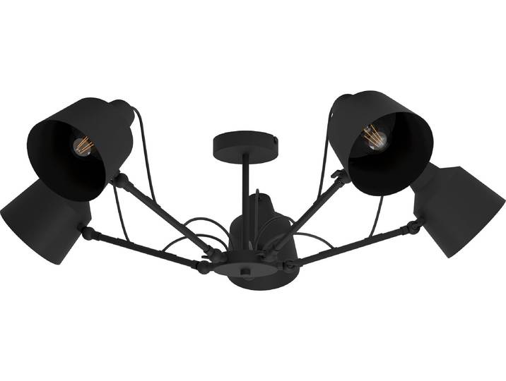 Eglo 99667 BASURTU E27 5-fois plafonnier Ø1050mm noir