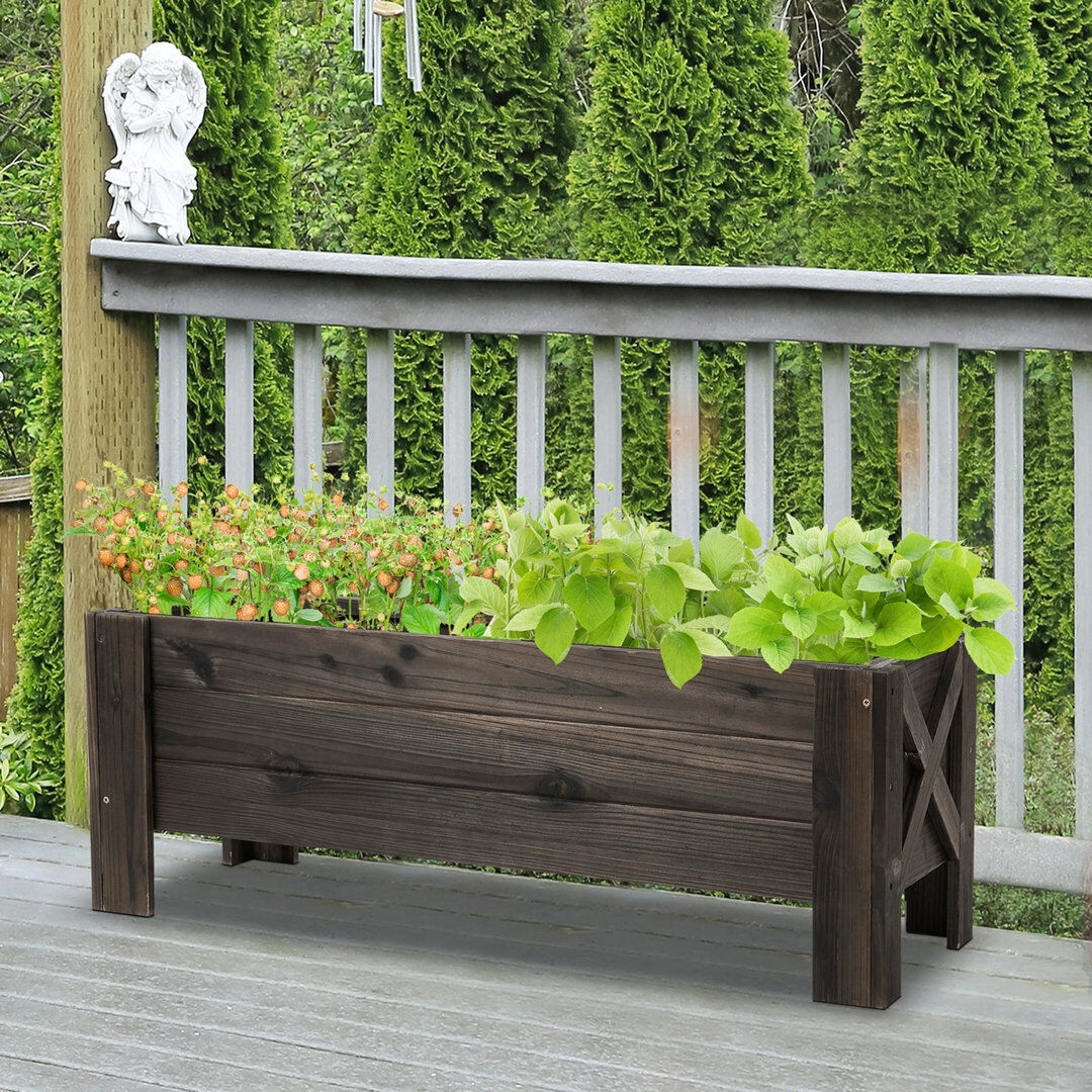Union Rustic Shropshire 58L Raised Garden Bed, 100 x 36.5 x 36 cm, Carbonized Colour Brown 36cm H X 100cm W X 36.5cm D