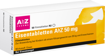 AbZ Pharma GmbH EISENTABLETTEN AbZ 50 mg Filmtabletten 50 St 06683721