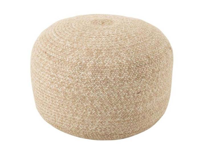 Pouf Design  Miami  50cm Naturel & Blanc