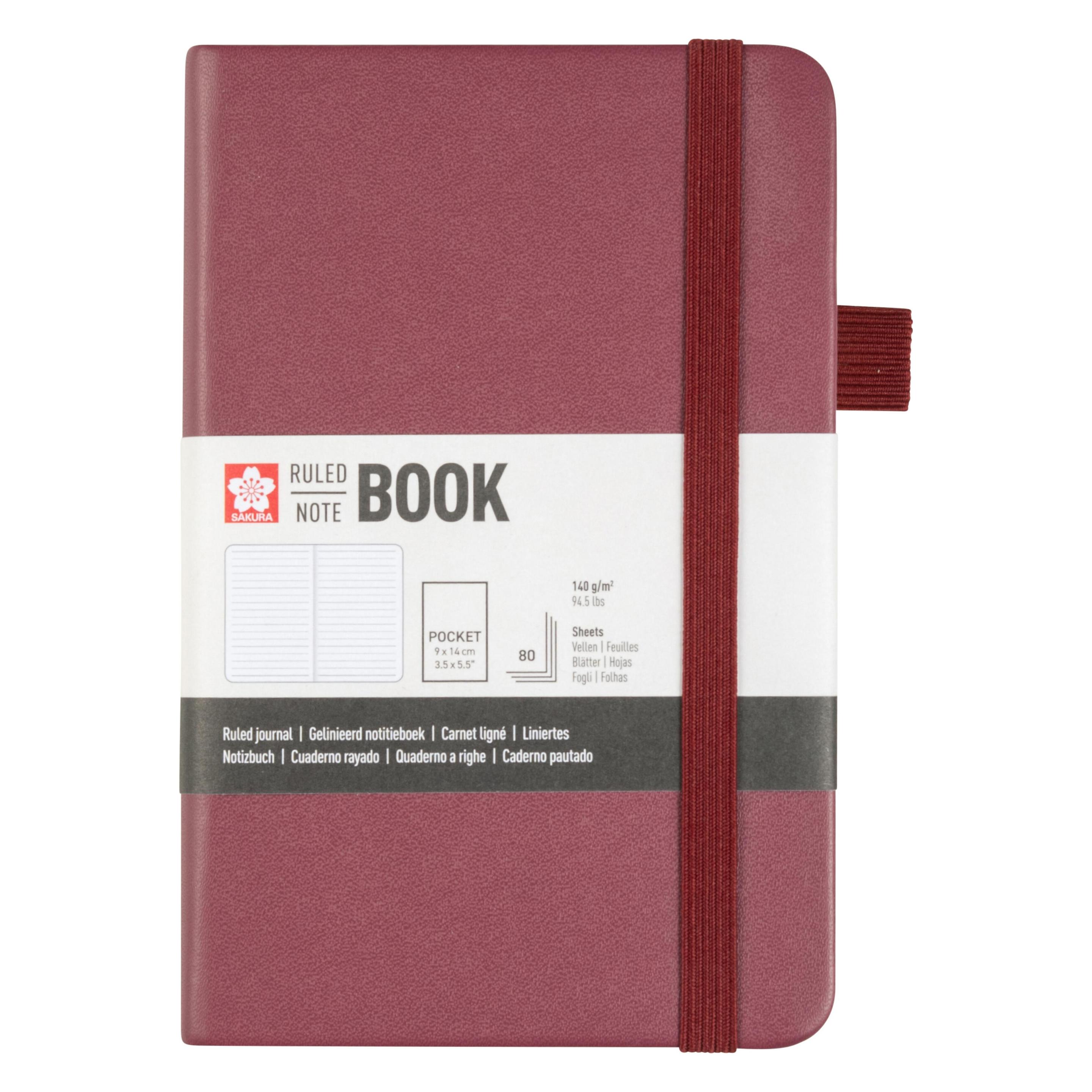 Sakura Notizbuch ca. A7+ liniert, maulbeere Hardcover 160 Seiten (A7, Liniert, Harter Einband) (94146701)