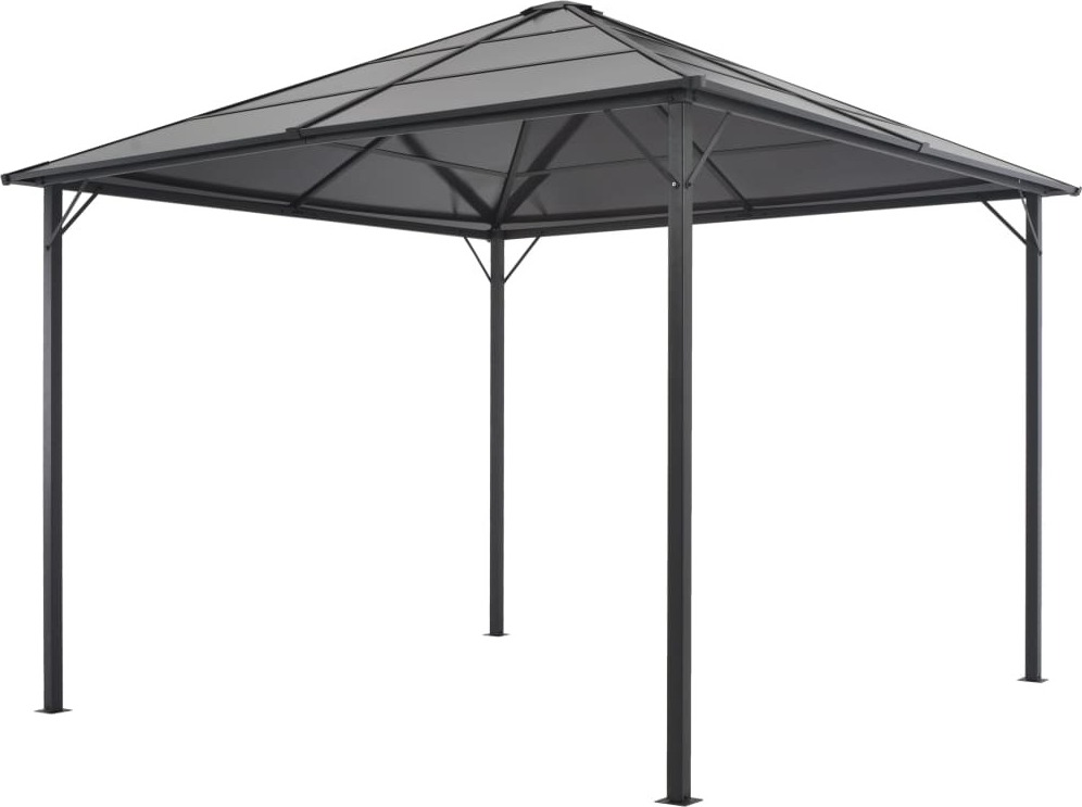Gartenpavillon mit Dach Aluminium 3×3 m Anthrazit