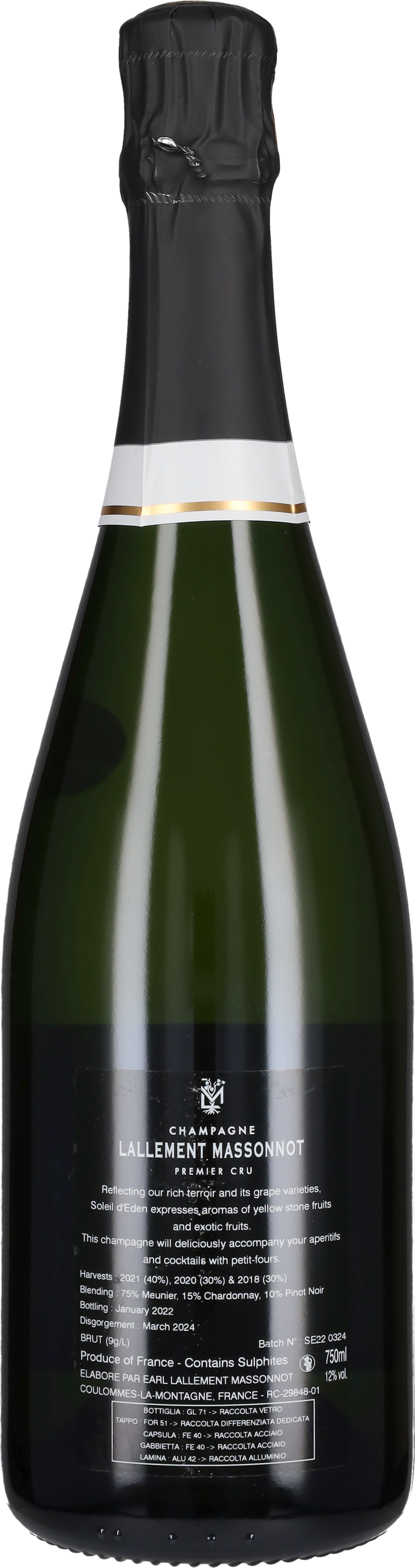 Lallement Massonnot Champagne Brut 'Soleil D'Eden'