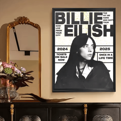 Inspire Picks Billie Eilish Vintage Kraft Poster Retro Aesthetic Music Wall Decor zlh4095 30x40cm Unframed