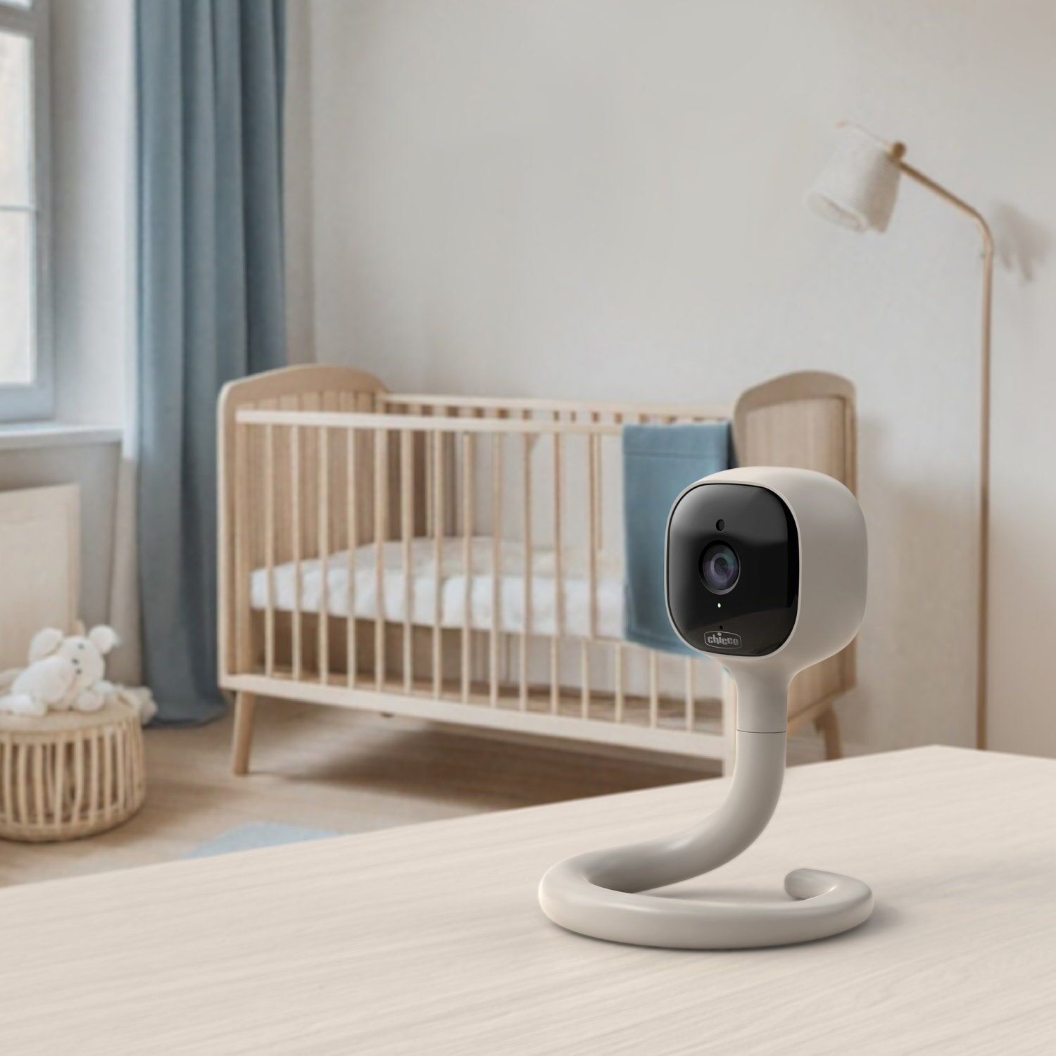 Video-Babyphone CHICCO "Wifi, mit flexibler Halterung", Kinder, beige (natur), Babyphones Video-Babyphone, Verwendung mit APP