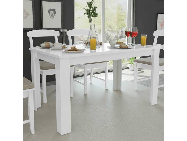 vidaXL Esstisch 140x80x75 cm Weiß
