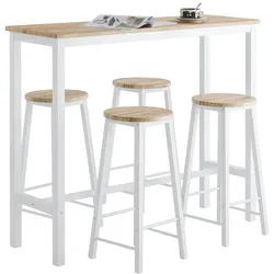 SoBuy, Bartisch, 5-teilig Bartisch mit 4 Stühlen (120 x 120 x 100 cm)